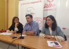 Soraya Rodríguez ha estado hoy en Burgos apoyando a Daniel de la Rosa. Foto. PSOE Burgos.